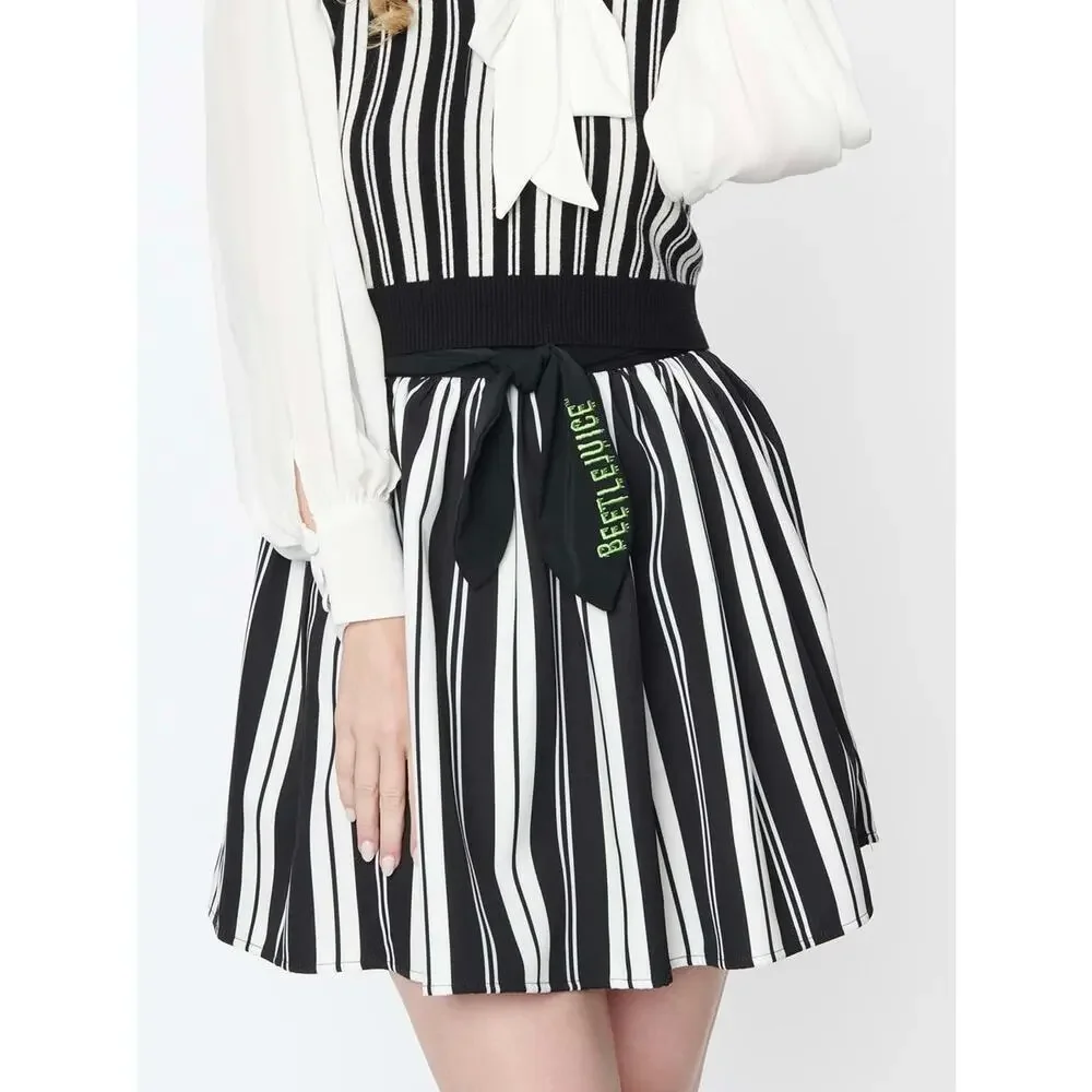 Unique Vintage Beetlejuice Striped Skirt M 6/8 NWT